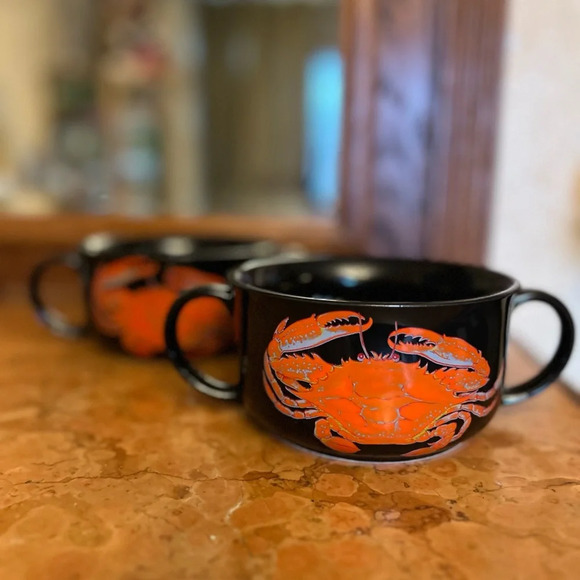 Vintage D.H. Holmes Crab Bowl Black RARE - Picture 4 of 7